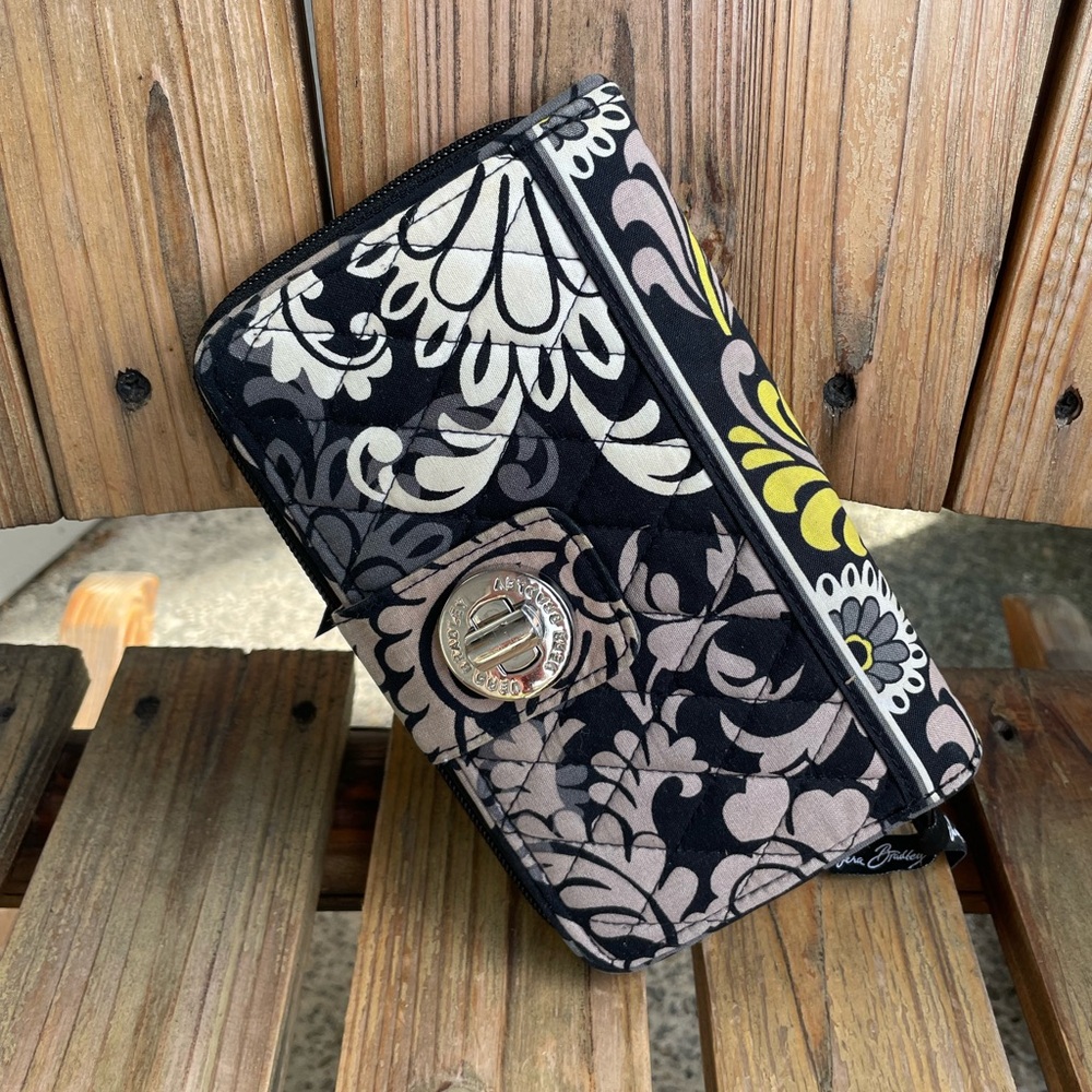 Vera Bradley Turnlock Wallet Baroque Retired Floral Clutch